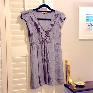 Mine gray and lace ruffle top medium
